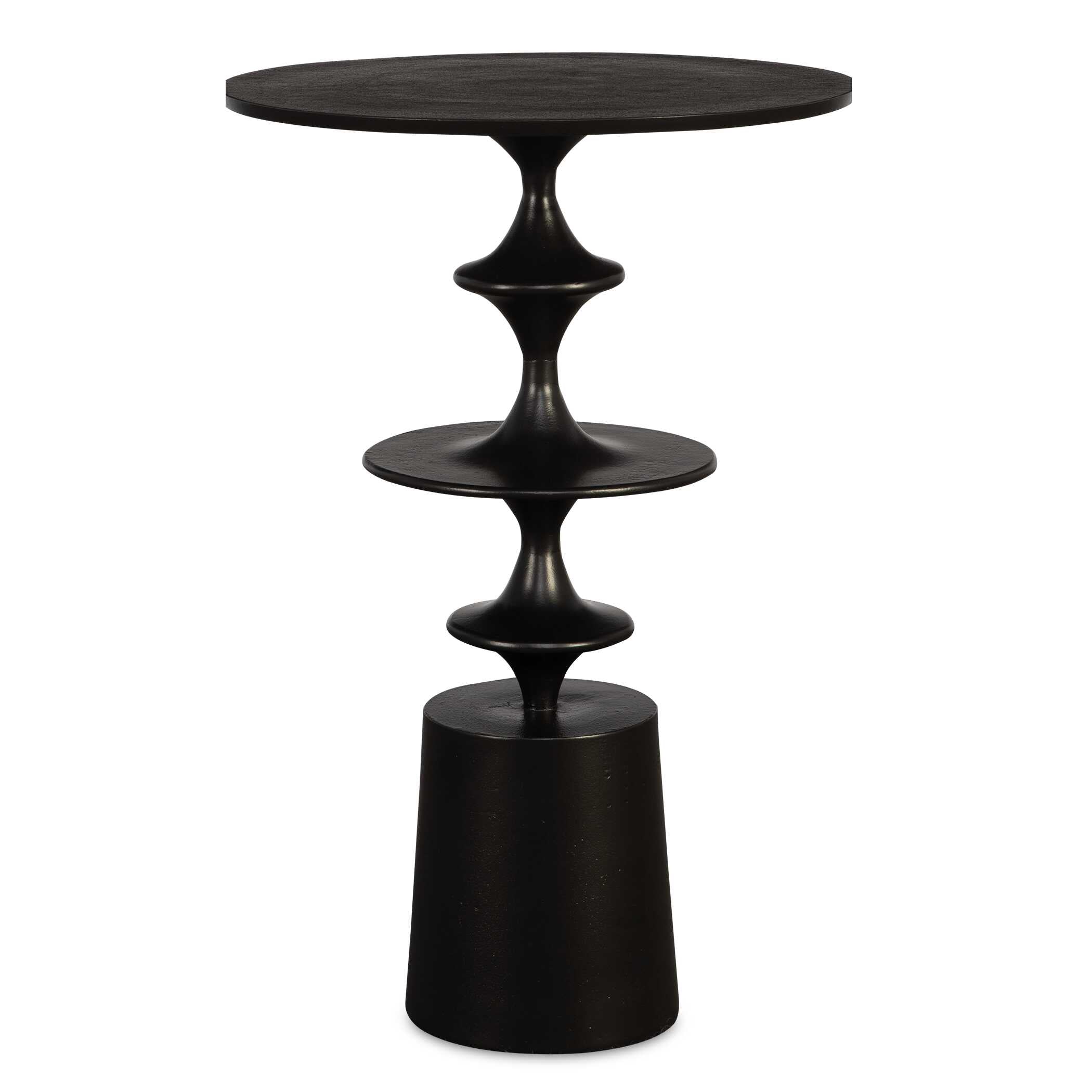 Flight Textured Black Accent Table