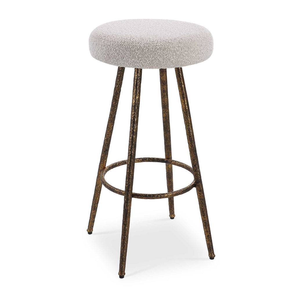 Braven White Fabric Counter Stool