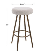 Braven White Fabric Counter Stool
