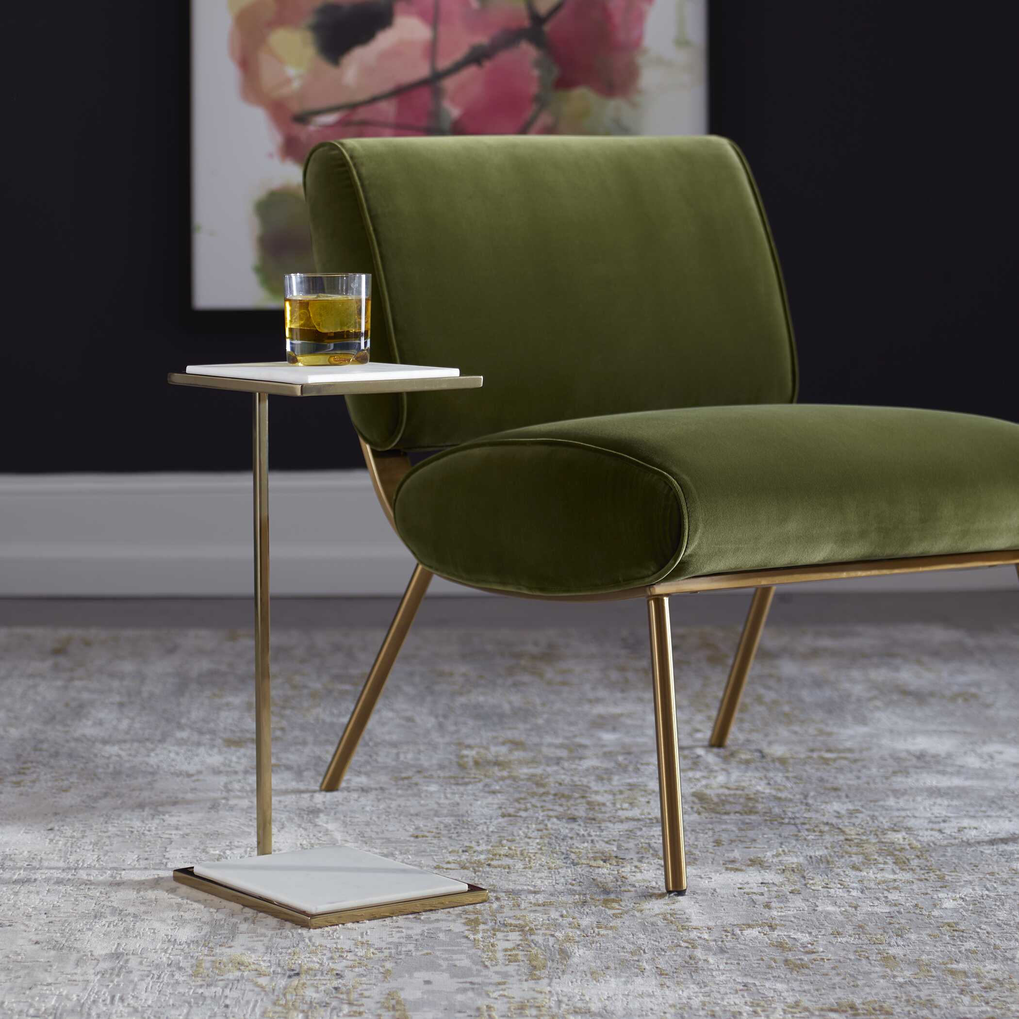 Elevate White Marble Drink Table