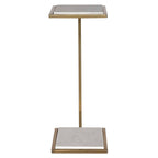 Elevate White Marble Drink Table