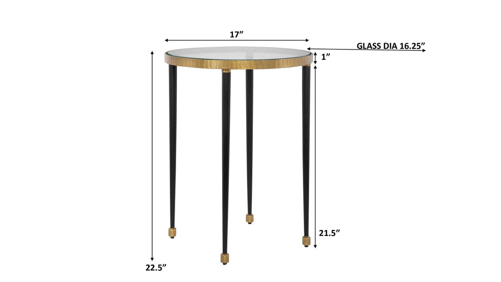 Stiletto Antique Gold Side Table