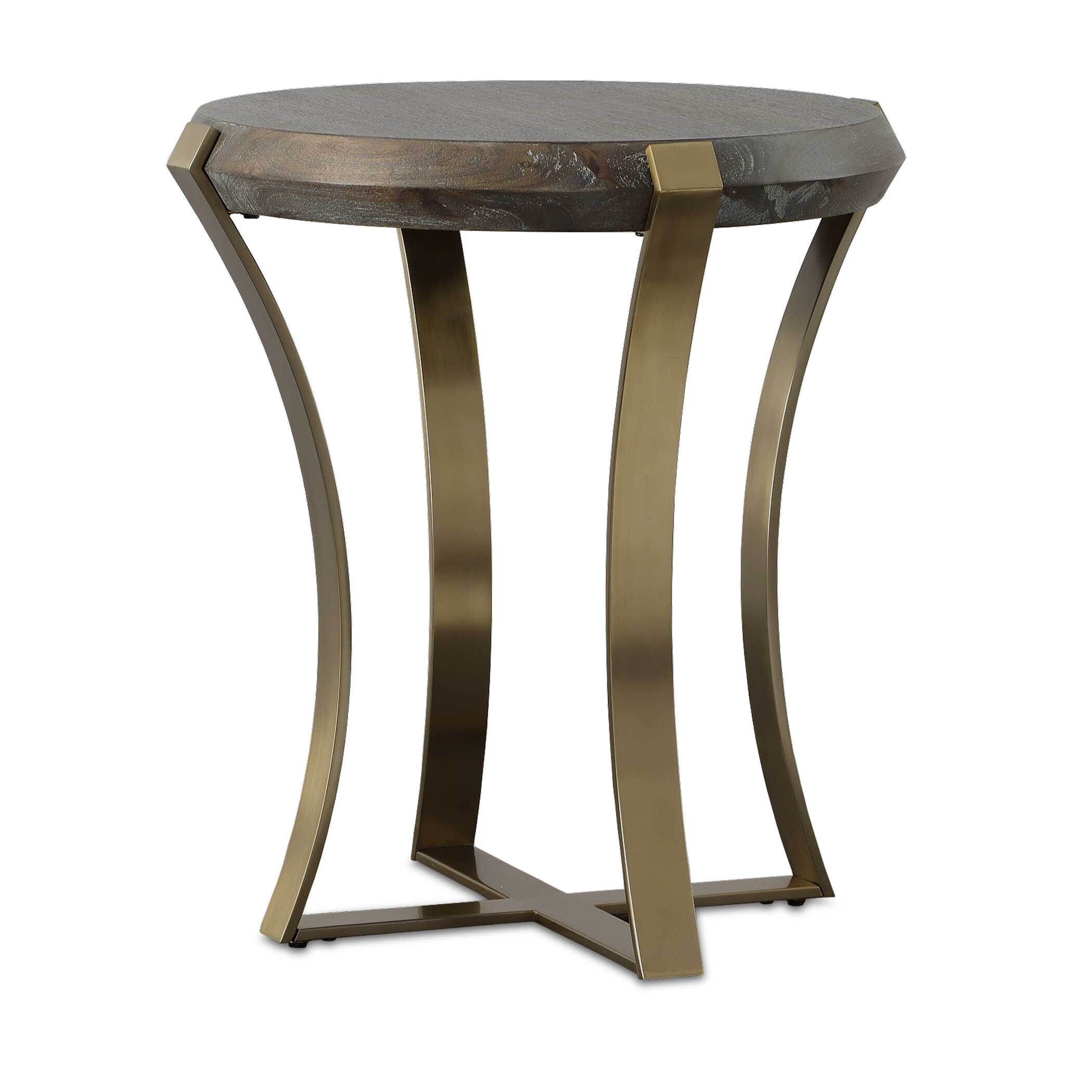 Unite Brass Leg Wood Side Table