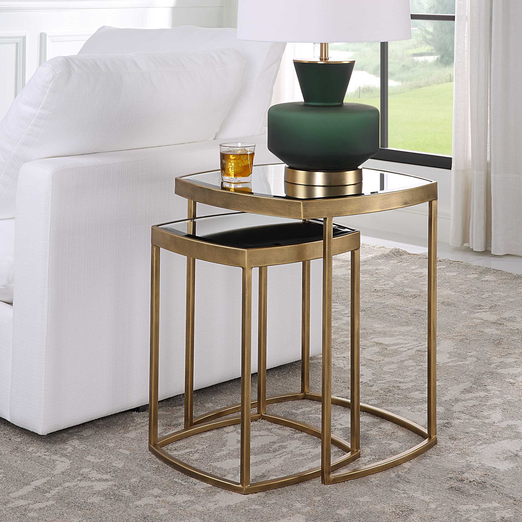 Vista Gold Nesting Tables Set Of 2