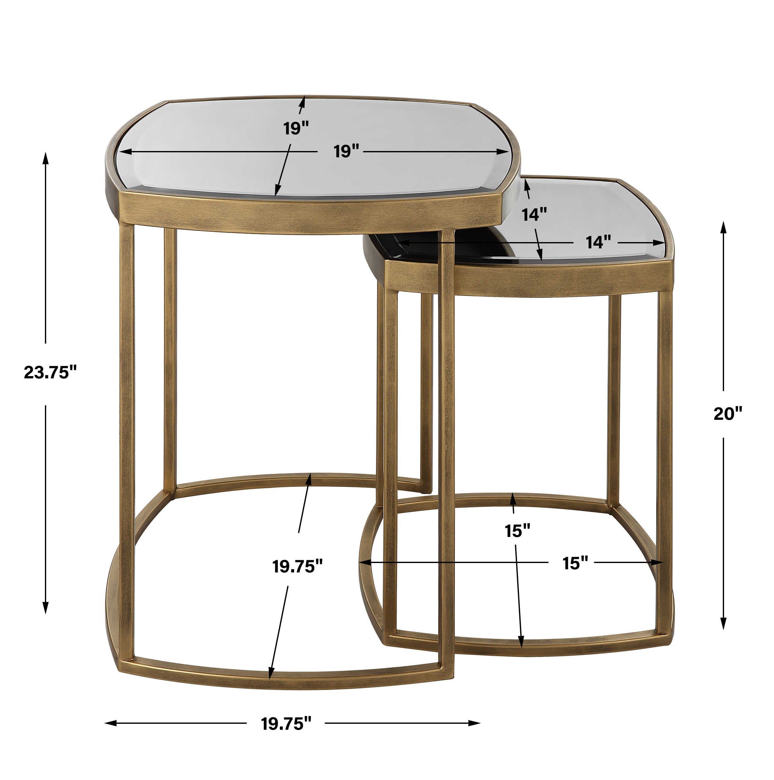 Vista Gold Nesting Tables Set Of 2