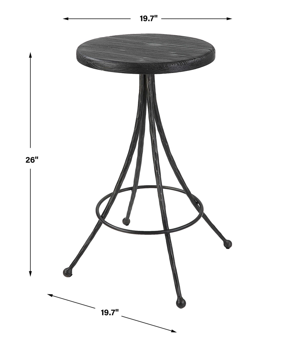 Sona Black Counter Stool