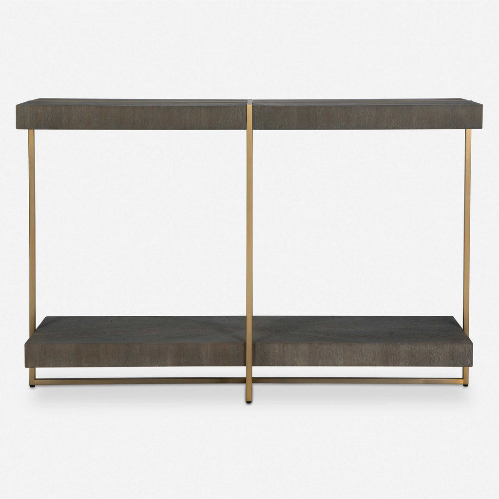 Taja Modern Brass / Wood Console Table