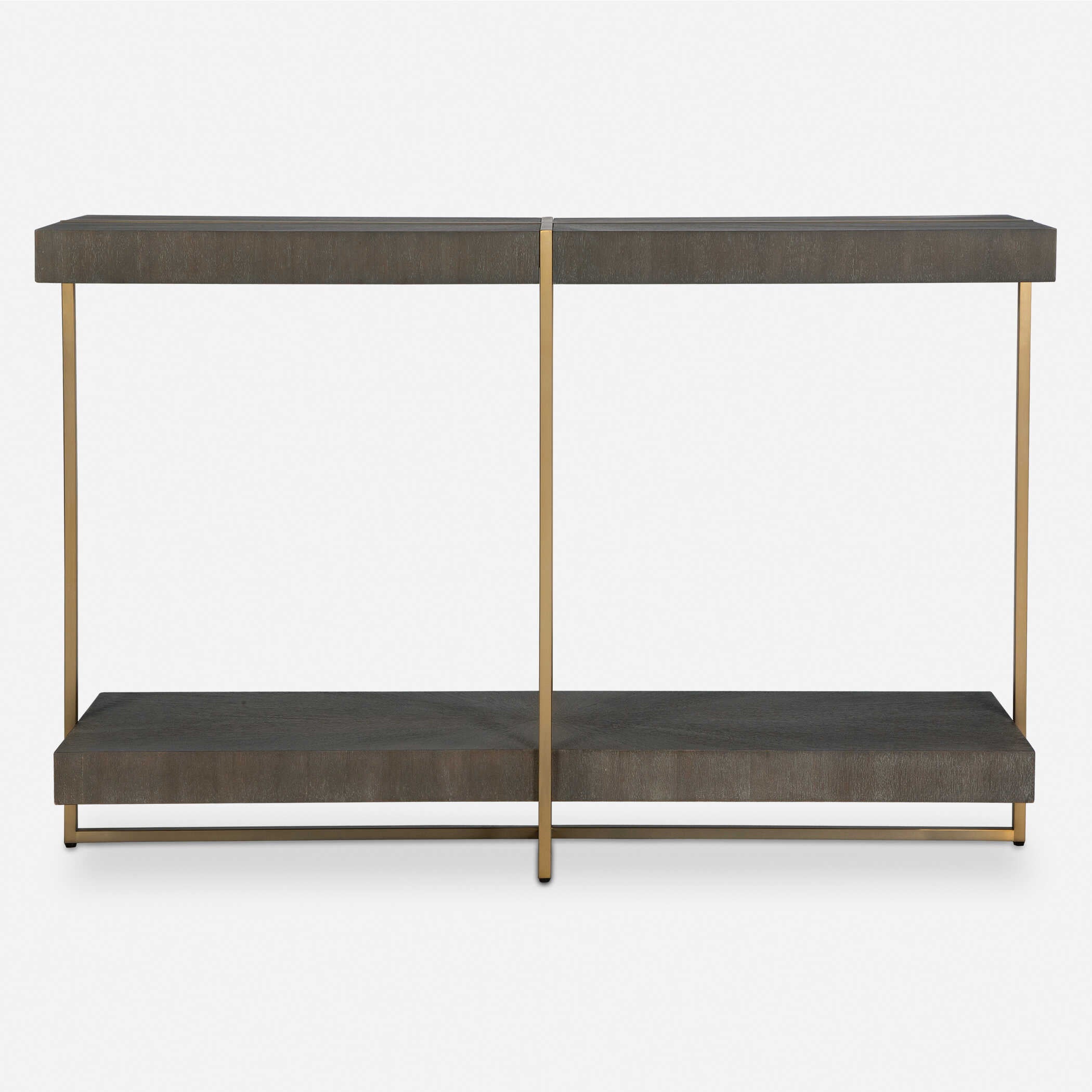 Taja Modern Brass / Wood Console Table