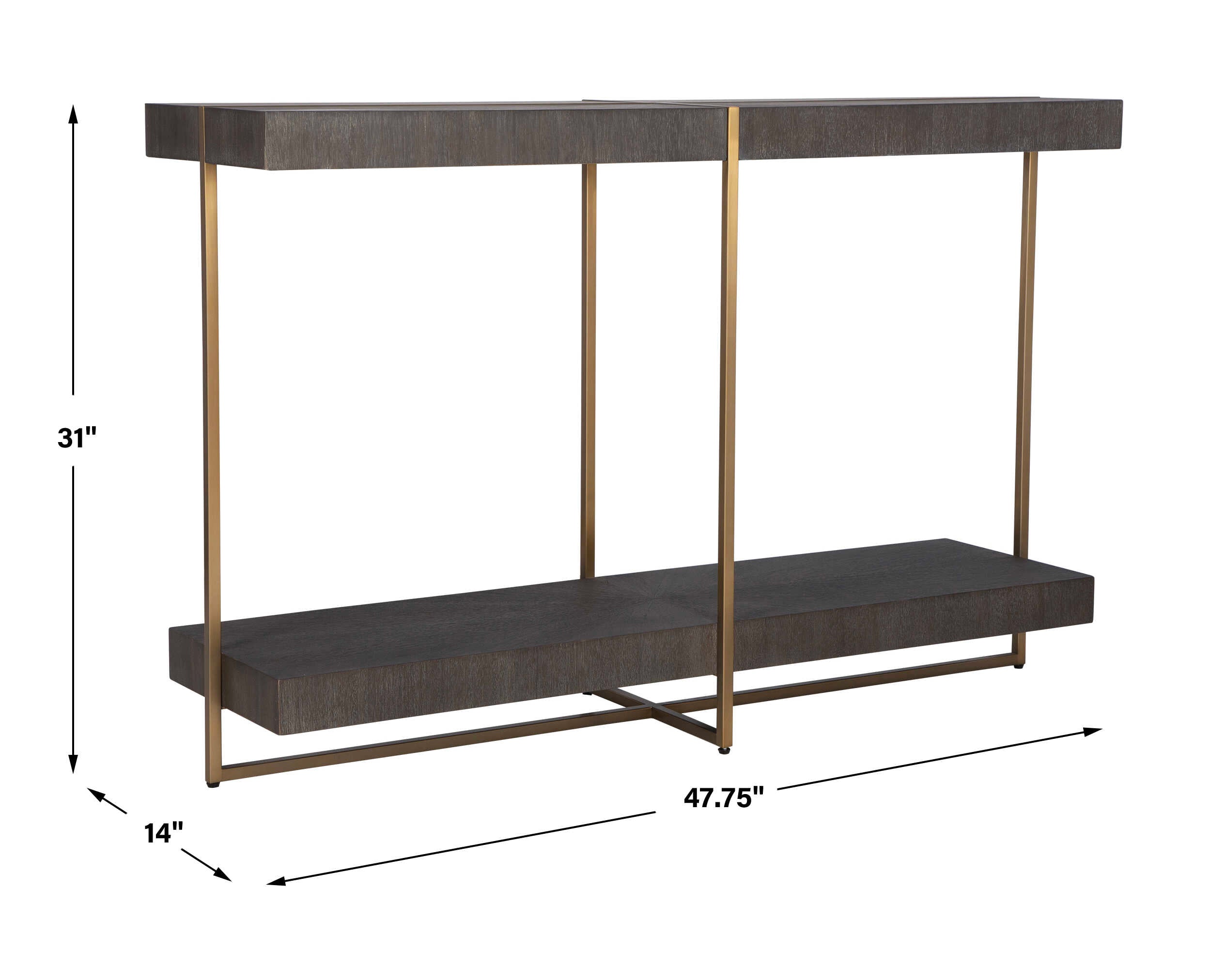 Taja Modern Brass / Wood Console Table