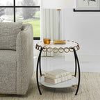 Chainlink White Marble Side Table