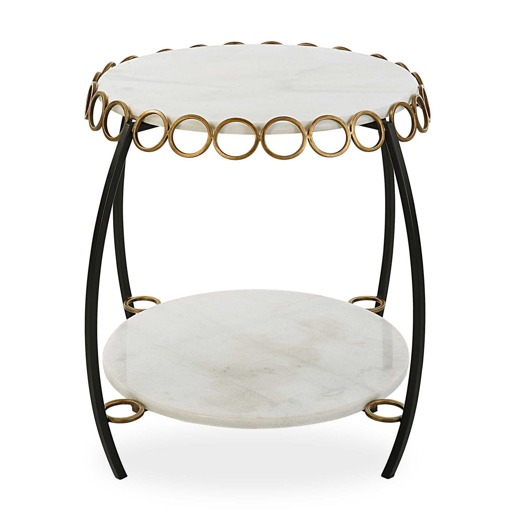 Chainlink White Marble Side Table