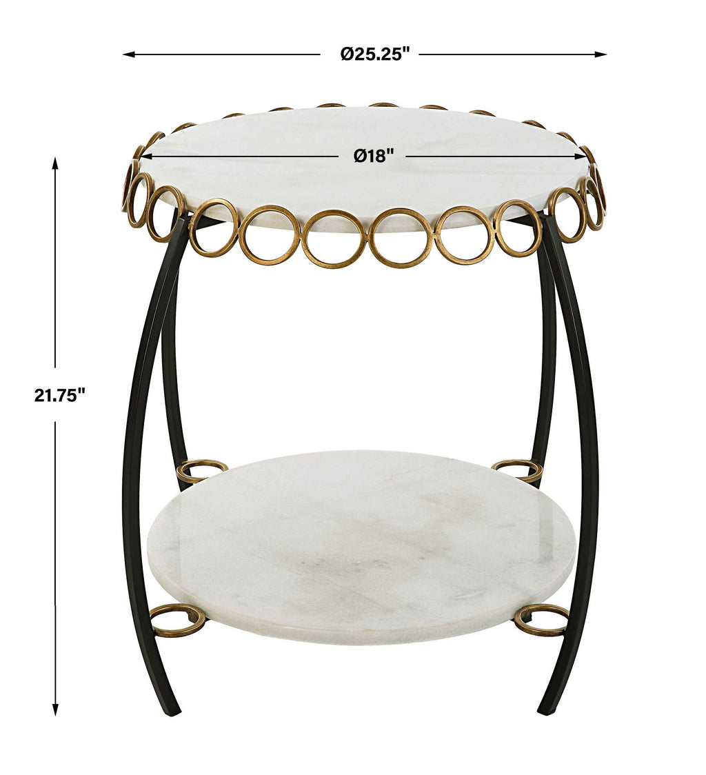 Chainlink White Marble Side Table