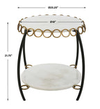 Chainlink White Marble Side Table