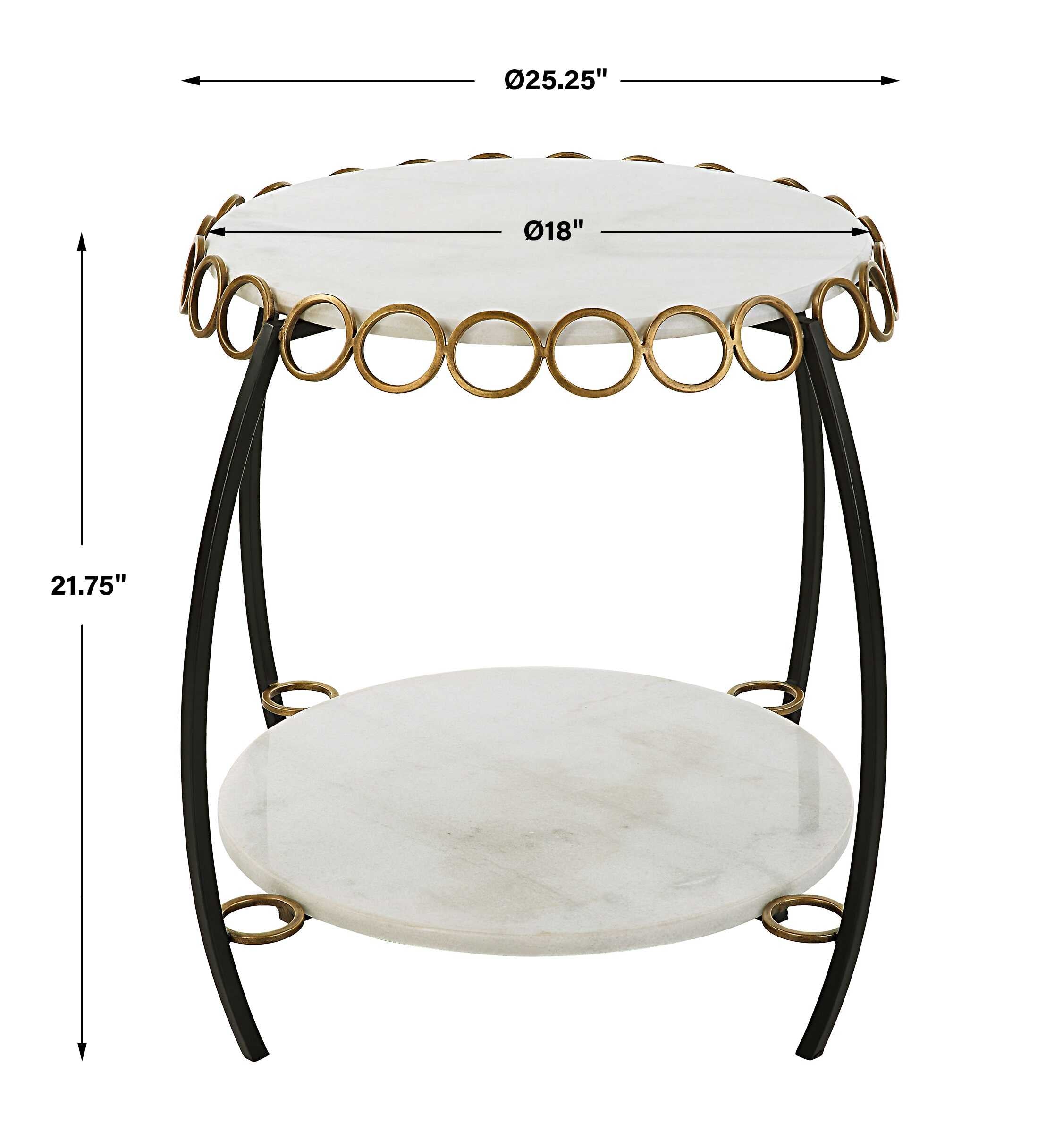 Chainlink White Marble Side Table