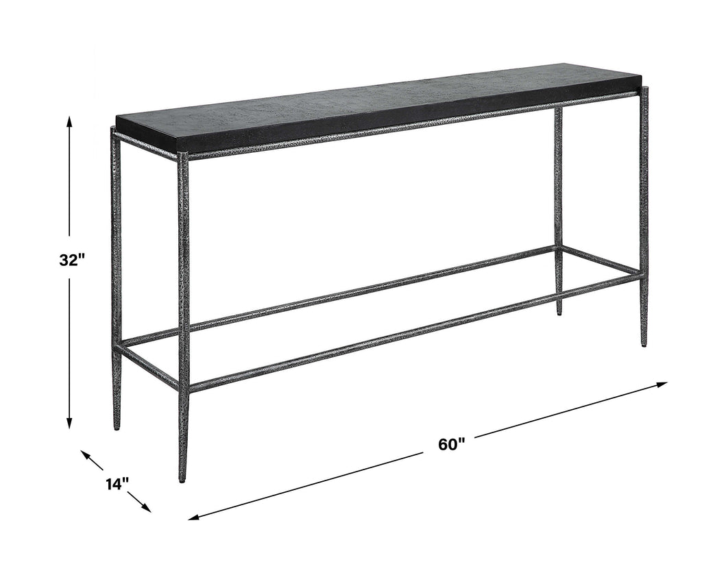 Crescendo Black Concrete Console Table