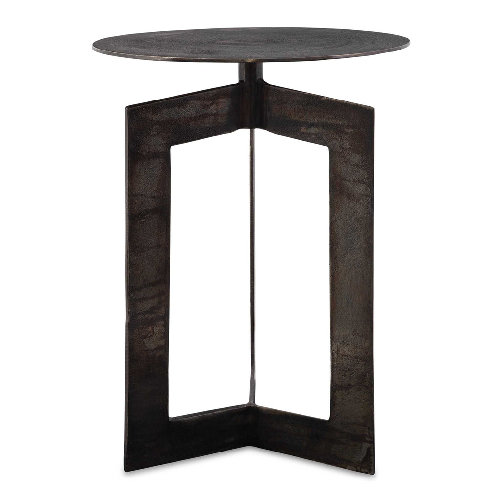 Deltoid Gunmetal Accent Table