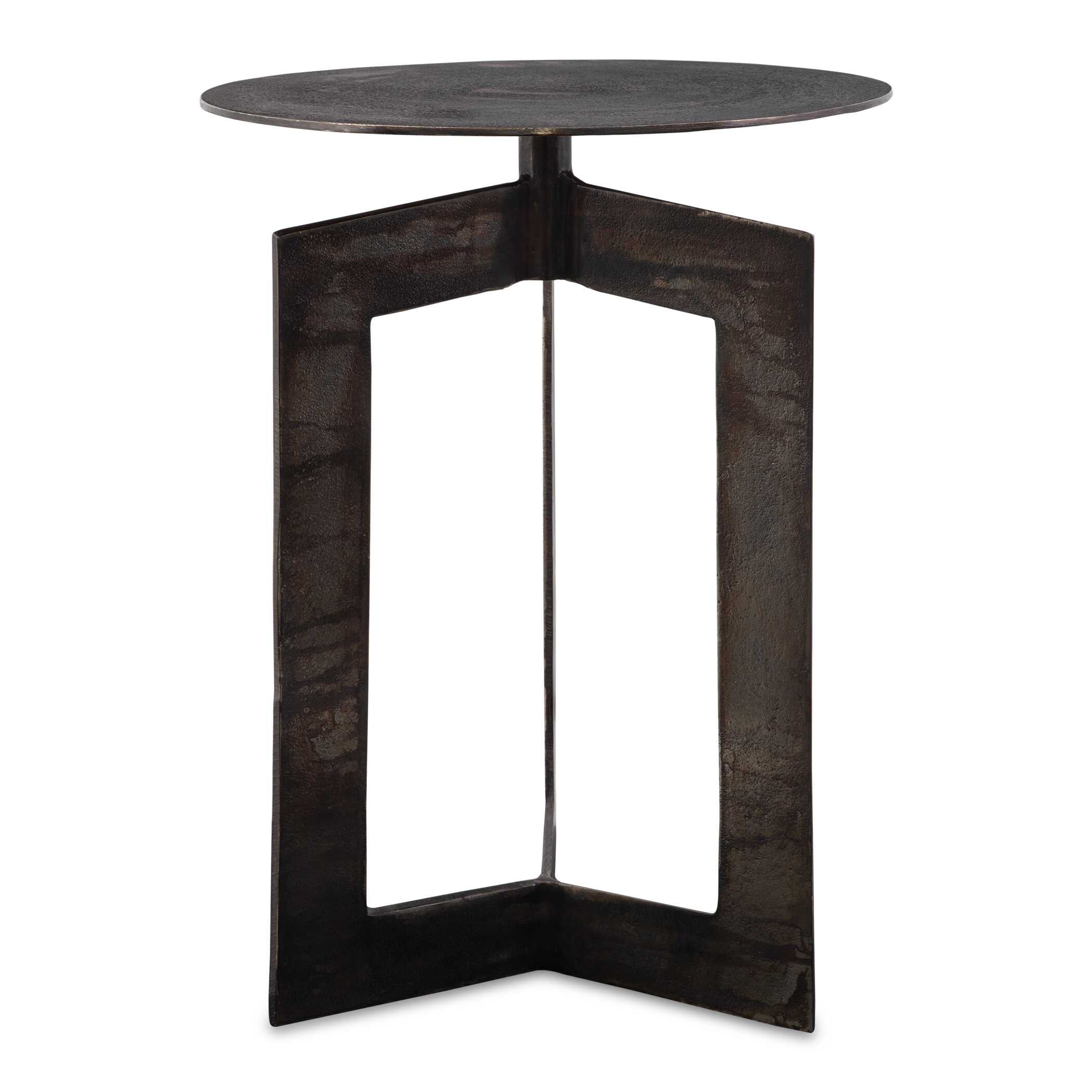 Deltoid Gunmetal Accent Table