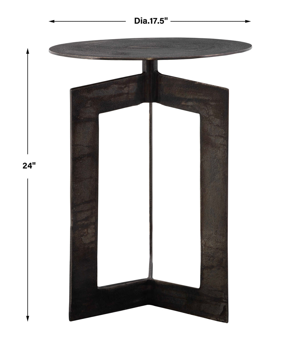 Deltoid Gunmetal Accent Table