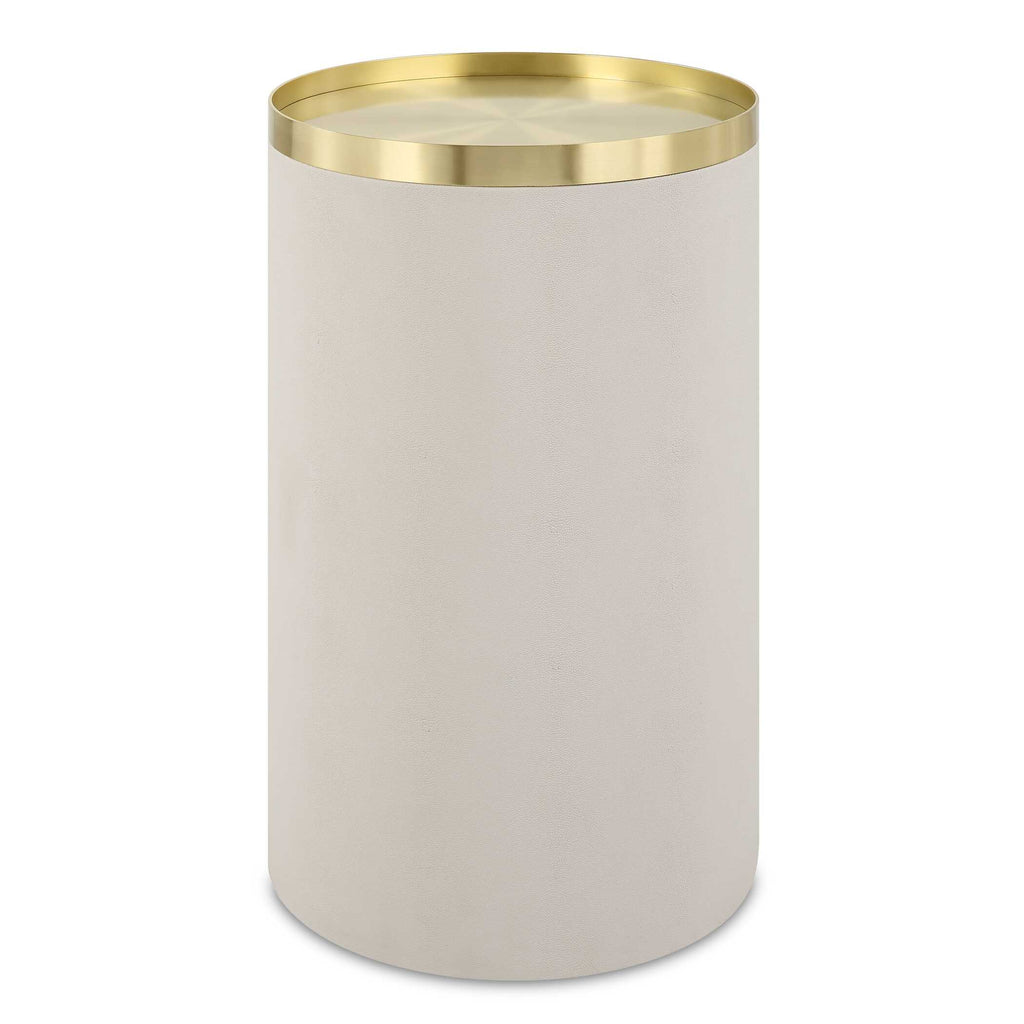 Circuit Brass & White Accent Table