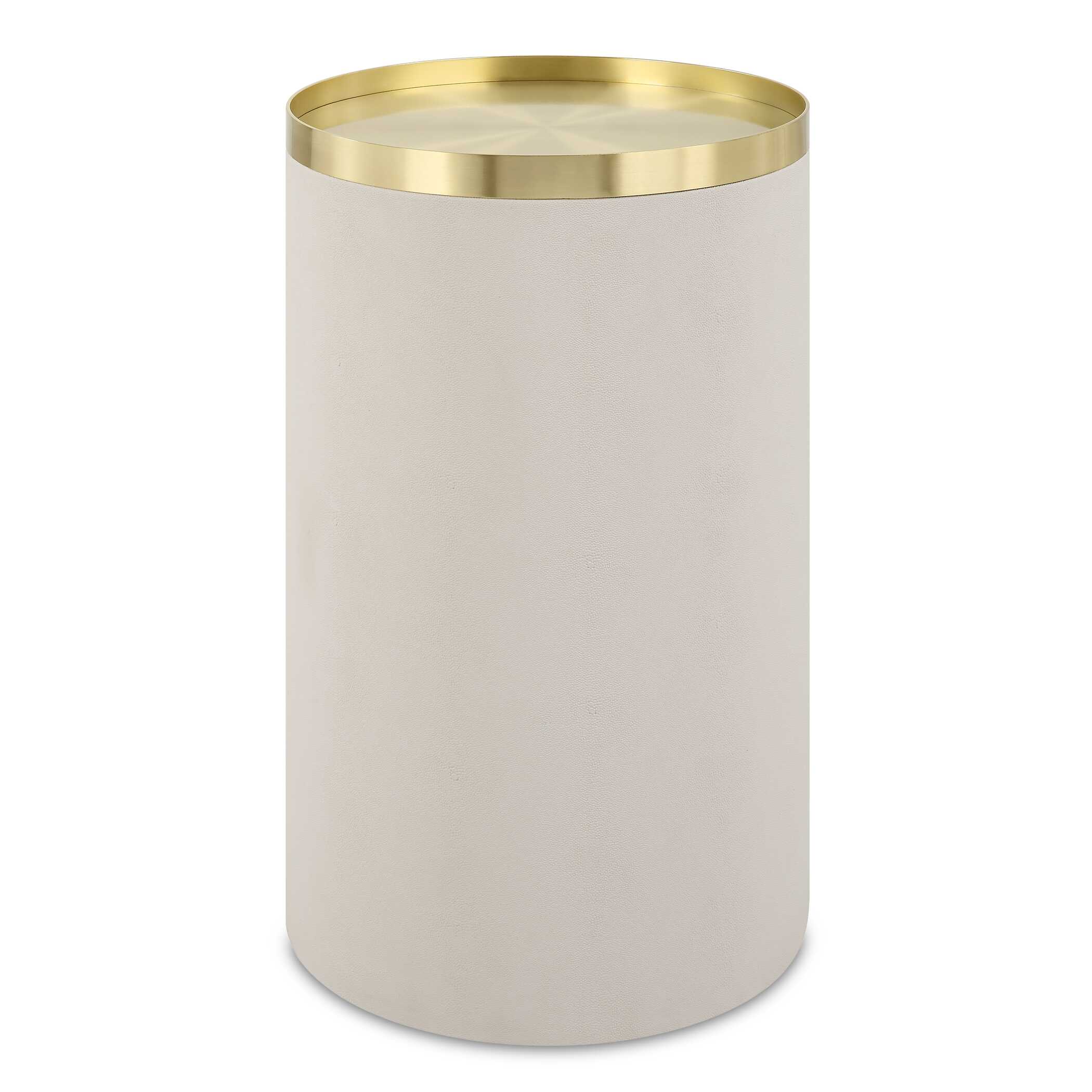 Circuit Brass & White Accent Table