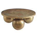 Triplet Antique Brass Coffee Table