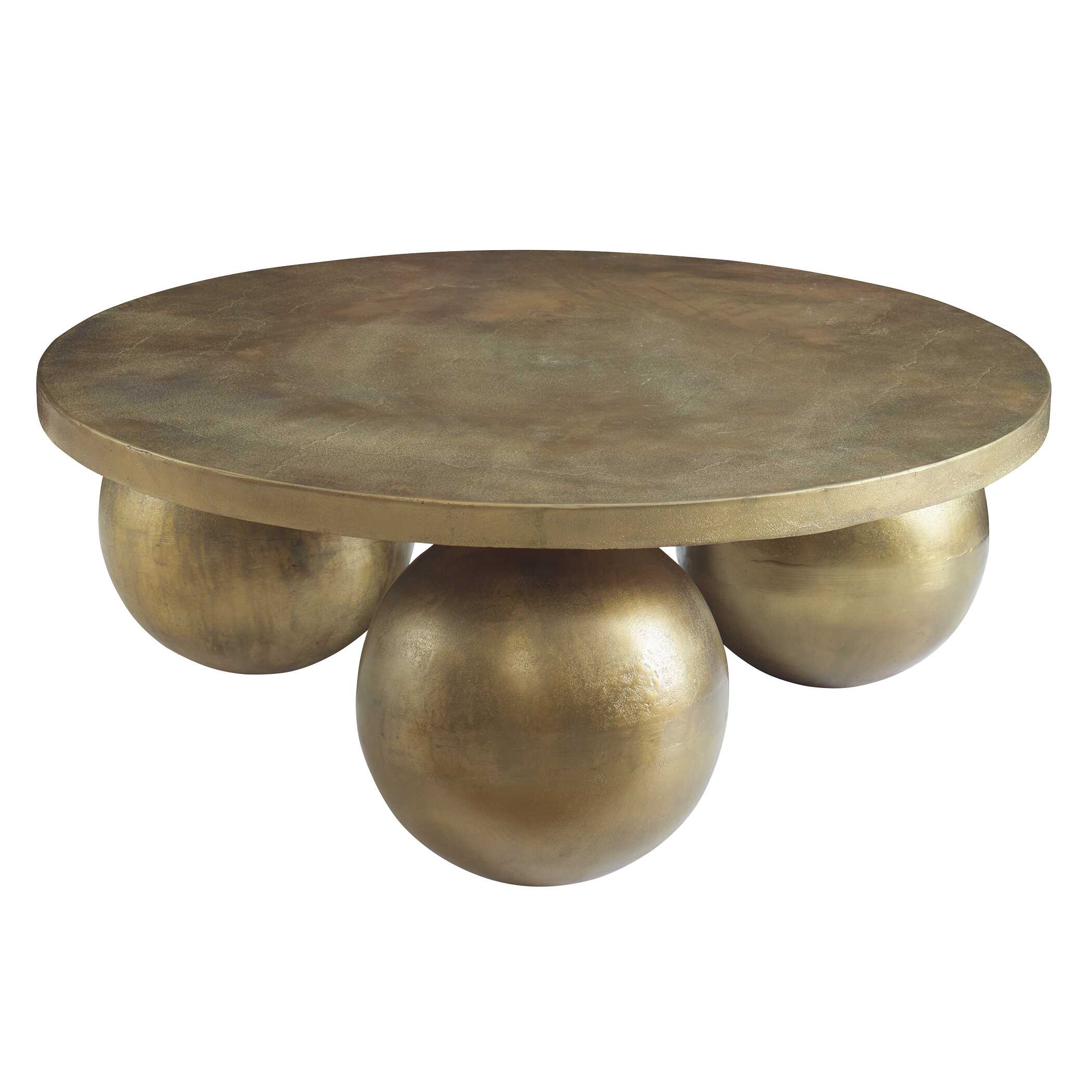 Triplet Antique Brass Coffee Table