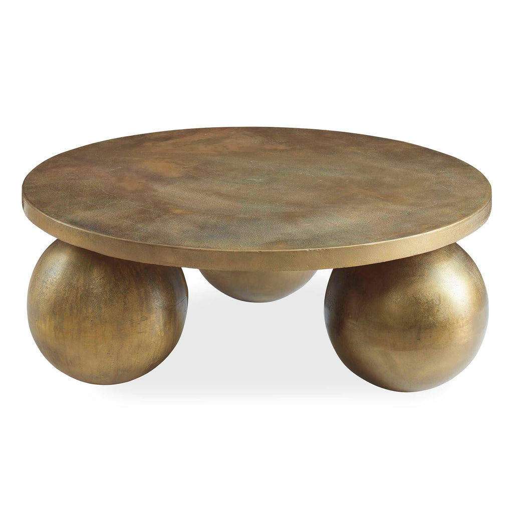 Triplet Antique Brass Coffee Table