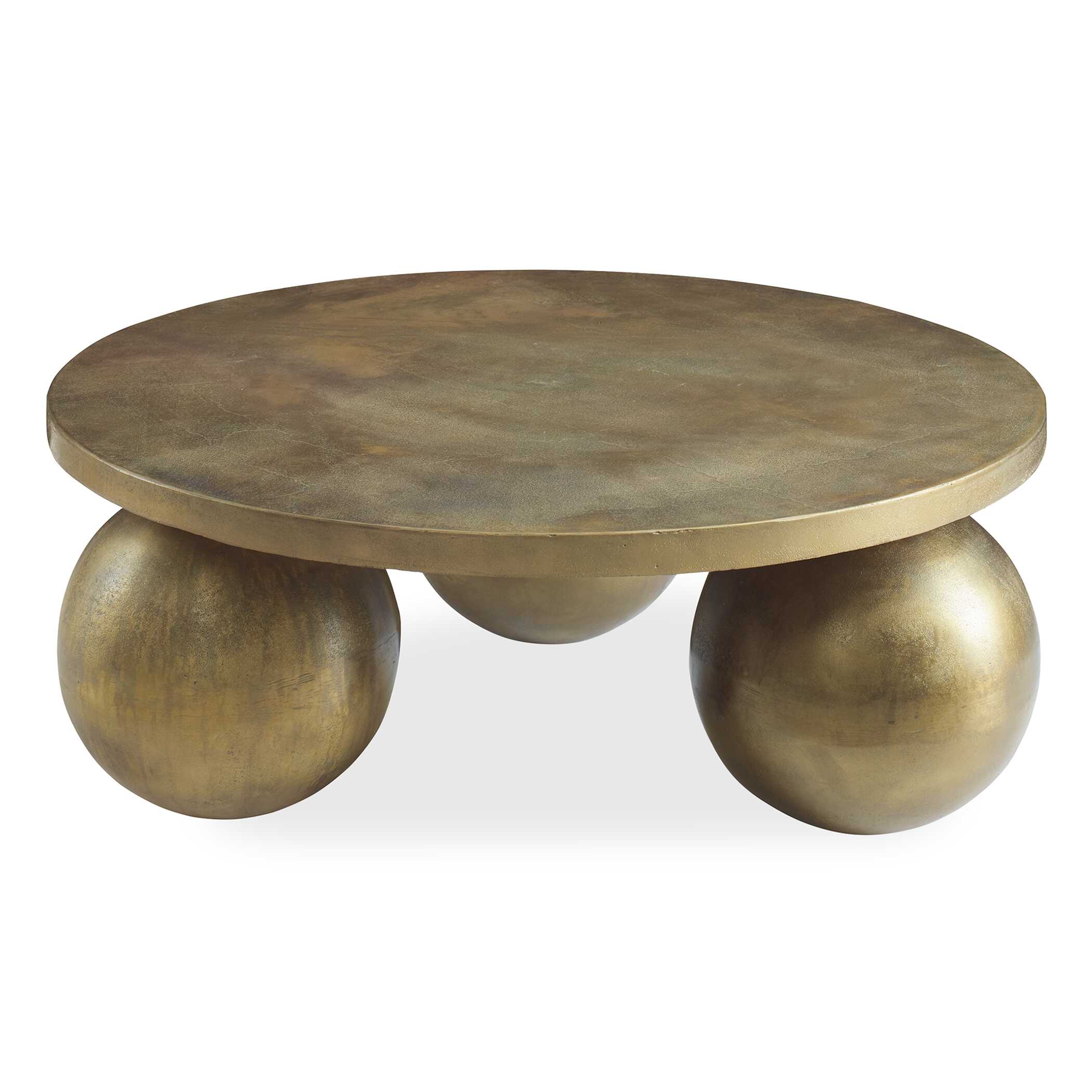 Triplet Antique Brass Coffee Table