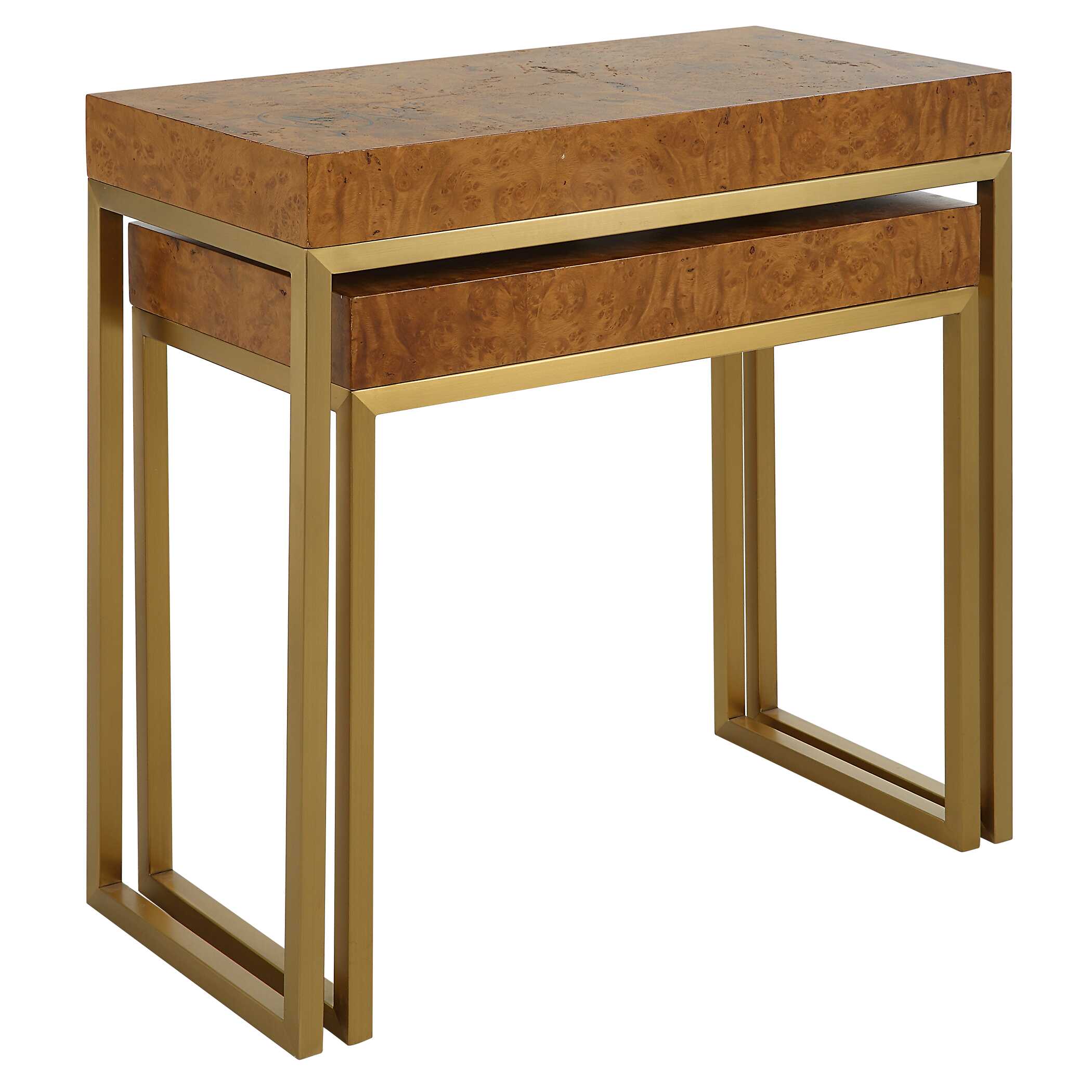 Burl-esque Wooden Nesting Tables Set/2