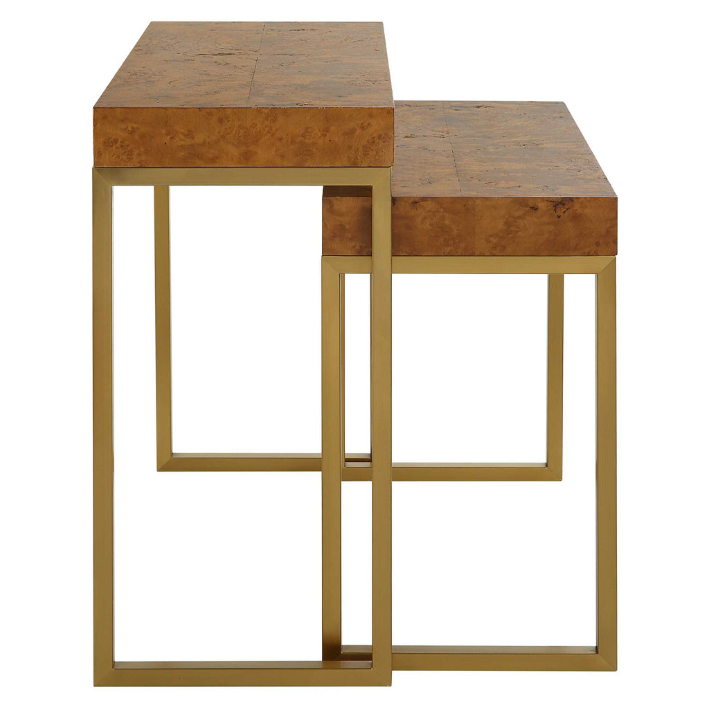 Burl-esque Wooden Nesting Tables Set/2