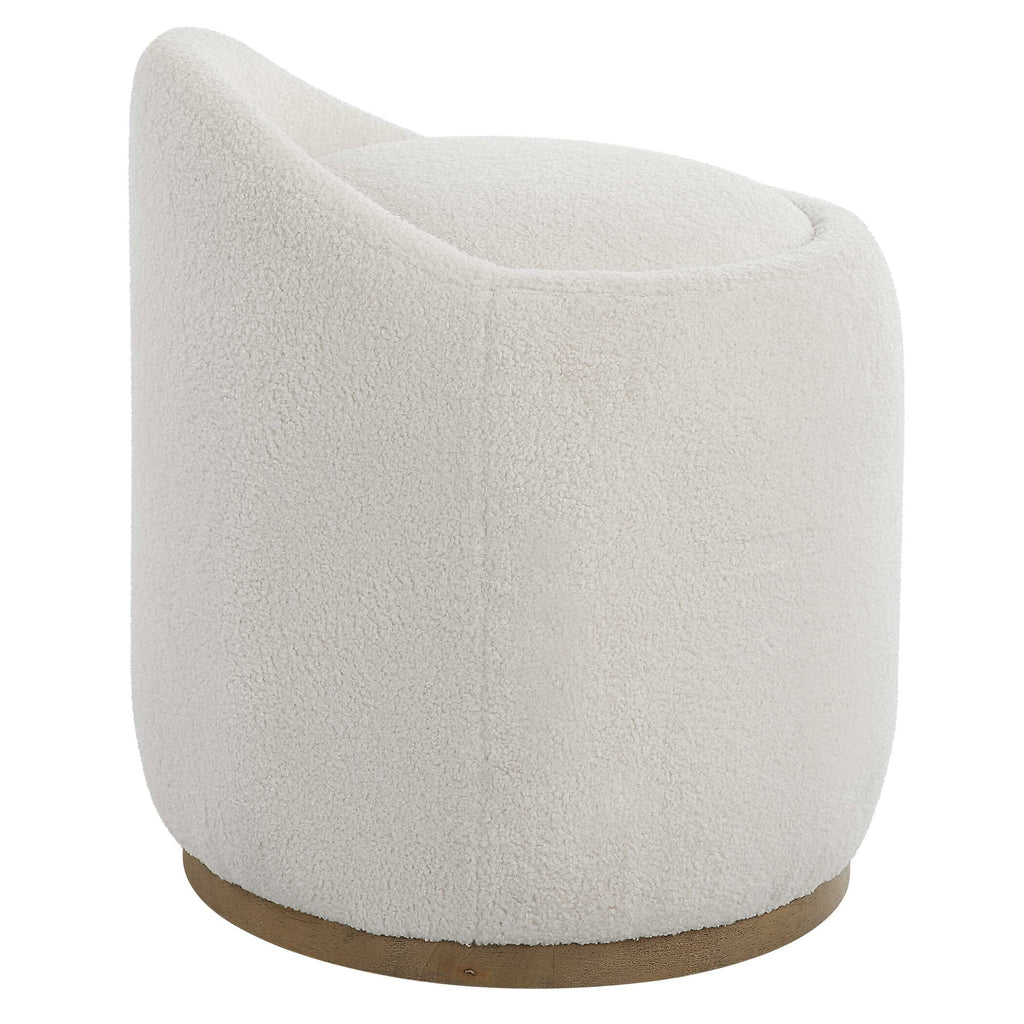 Swirl Swivel Sheepskin Ottoman