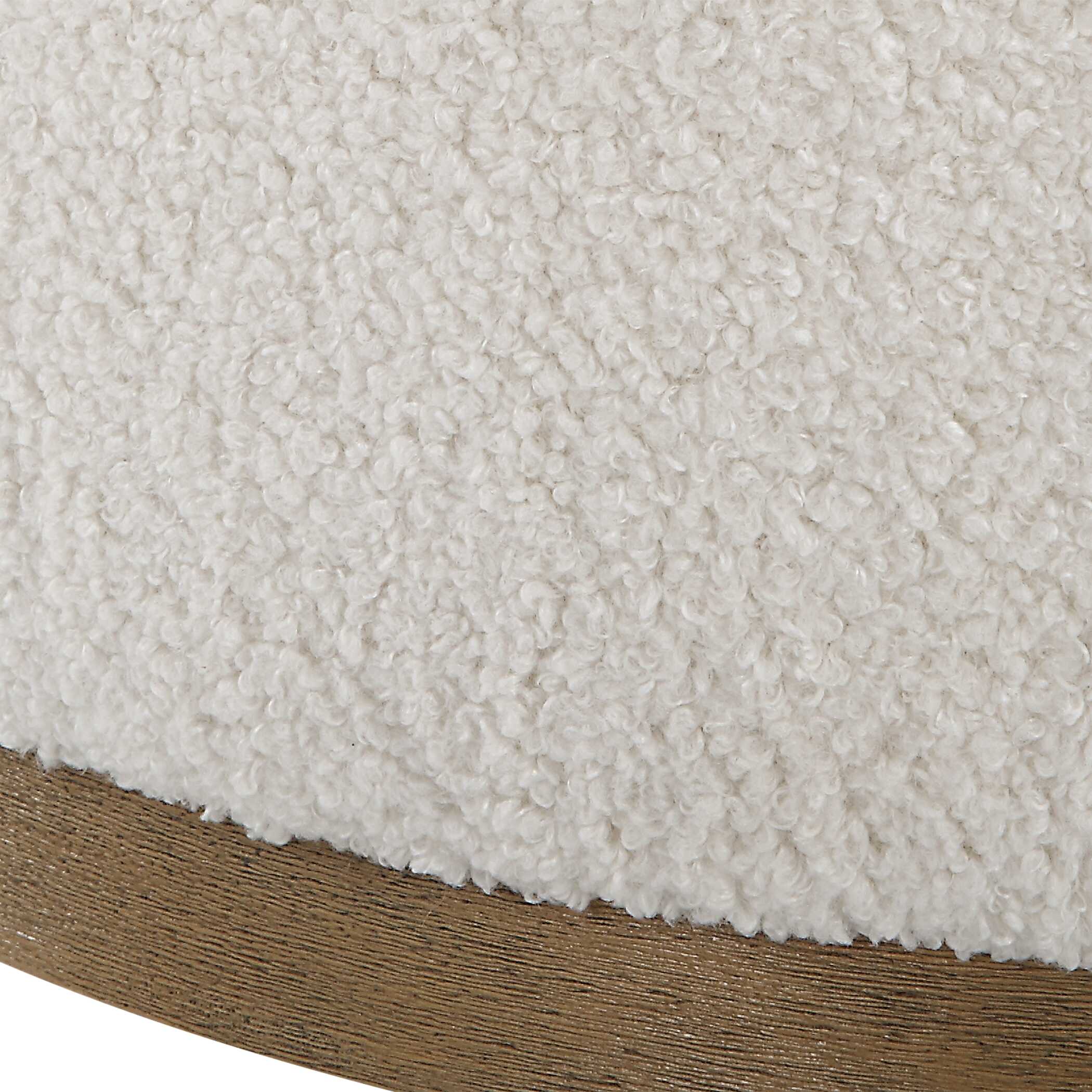 Swirl Swivel Sheepskin Ottoman