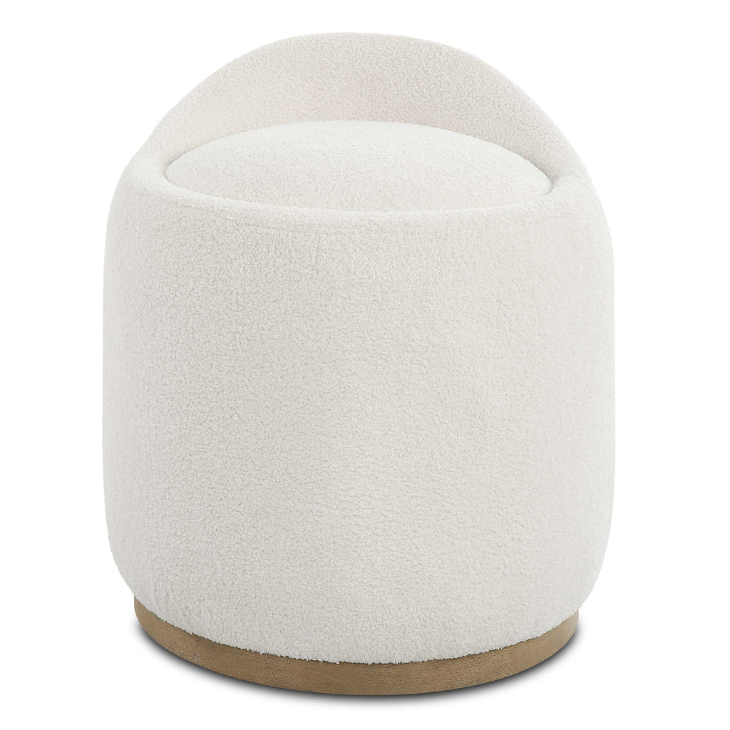 Swirl Swivel Sheepskin Ottoman