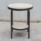 Dauntless Travertine Side Table