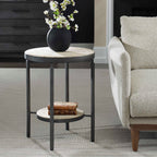Dauntless Travertine Side Table