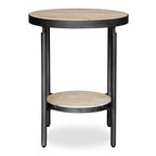 Dauntless Travertine Side Table