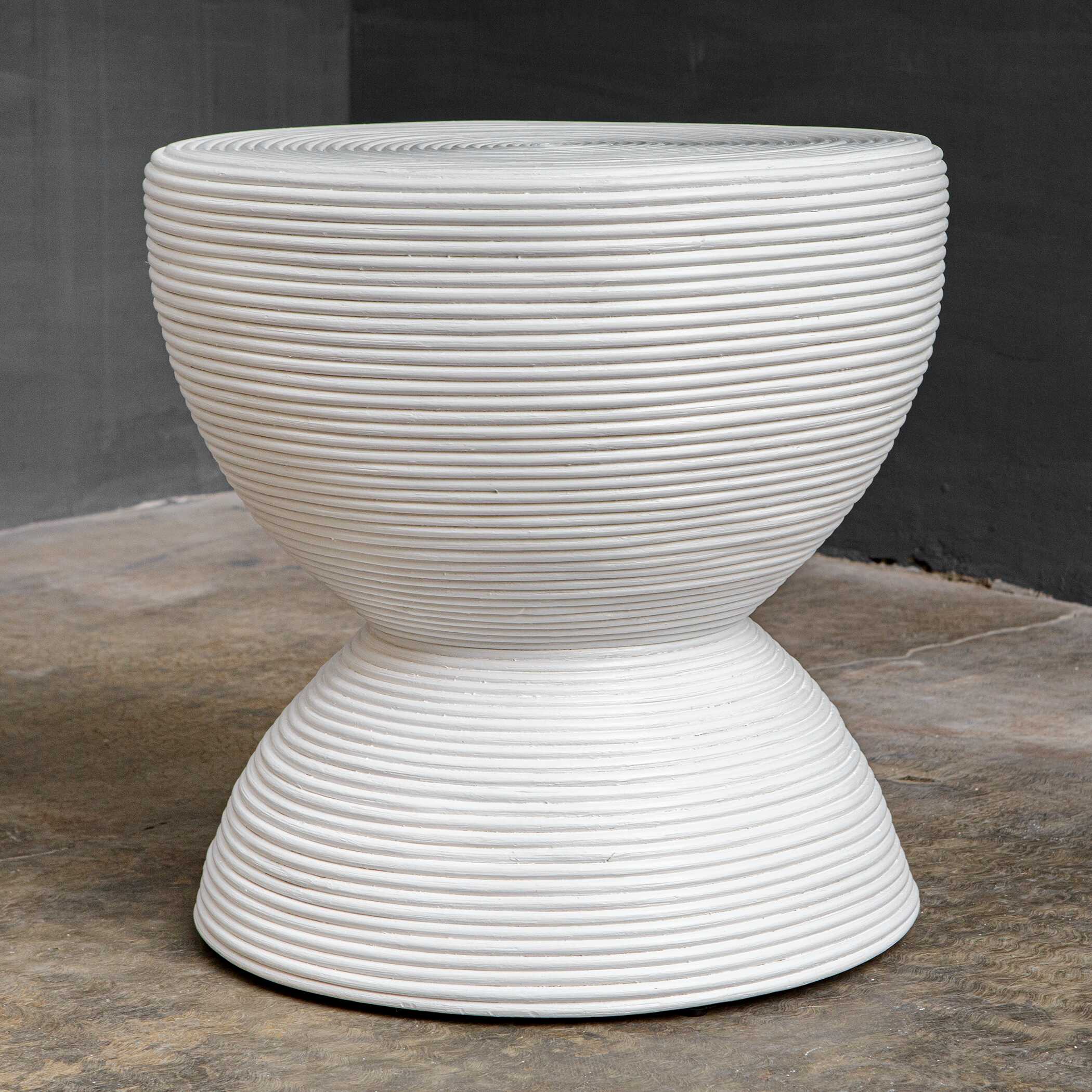 Bongo White Rattan Side Table