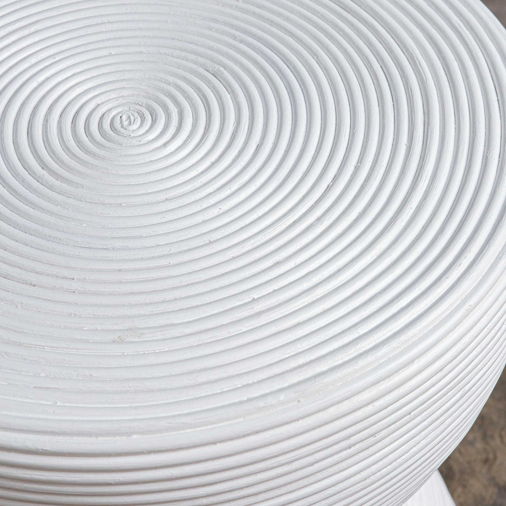 Bongo White Rattan Side Table