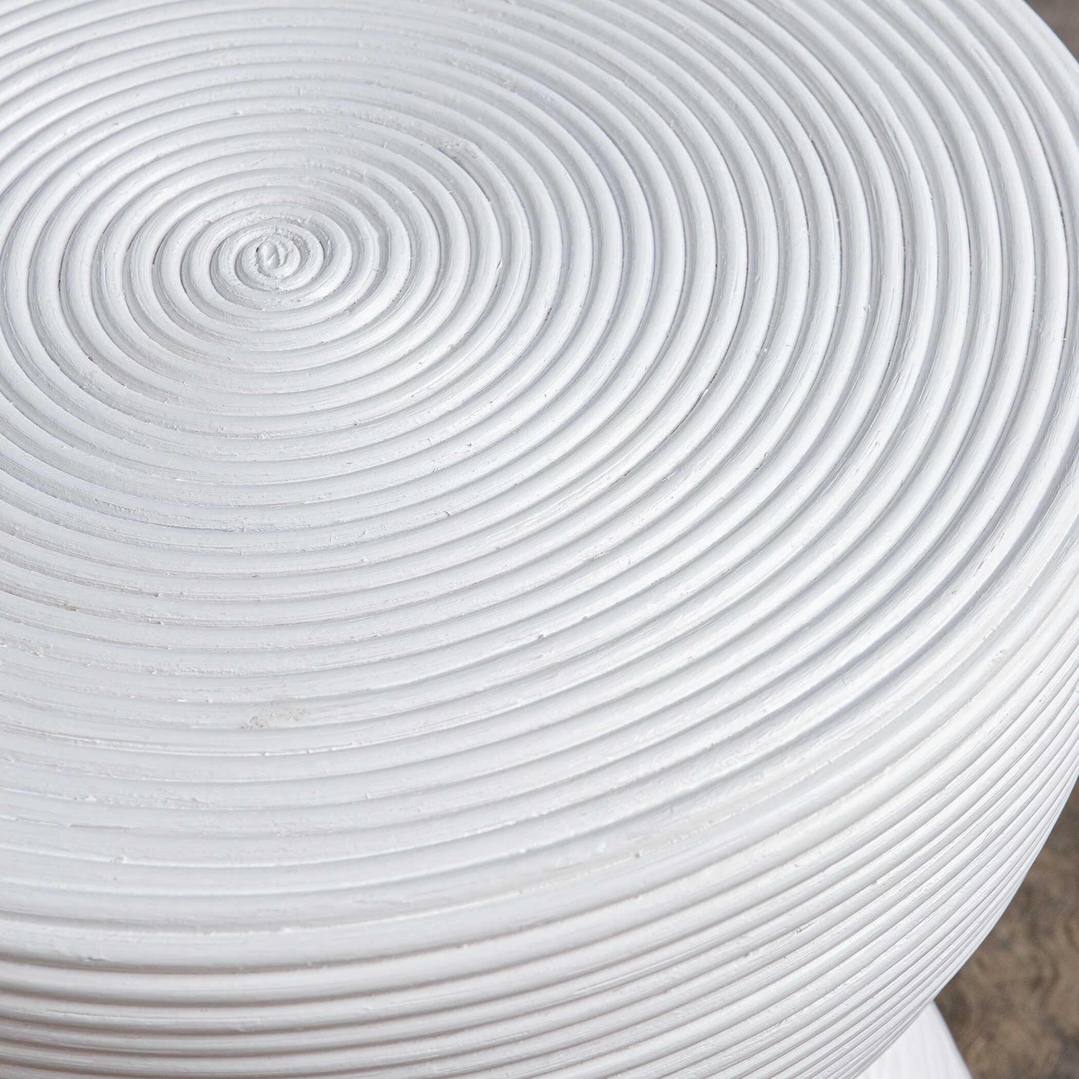 Bongo White Rattan Side Table