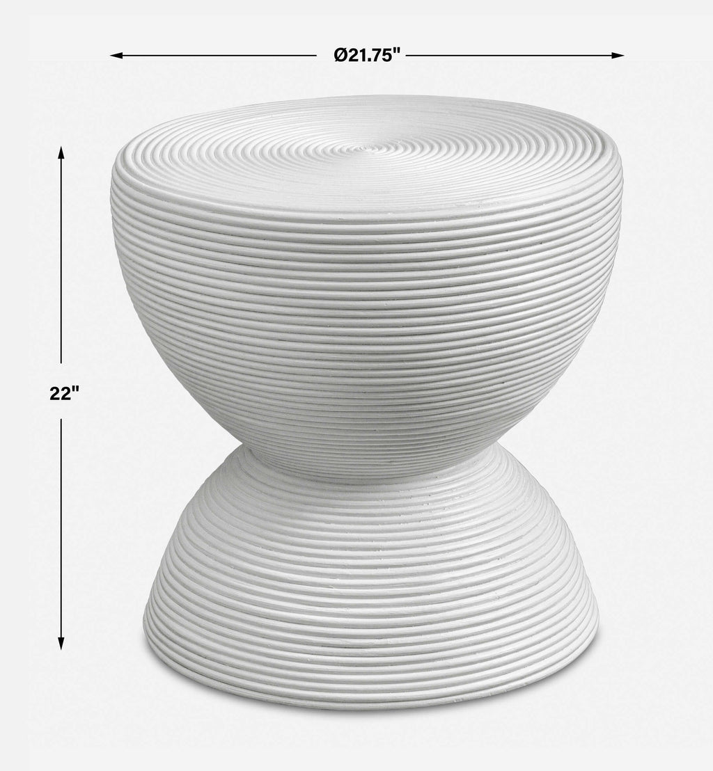 Bongo White Rattan Side Table