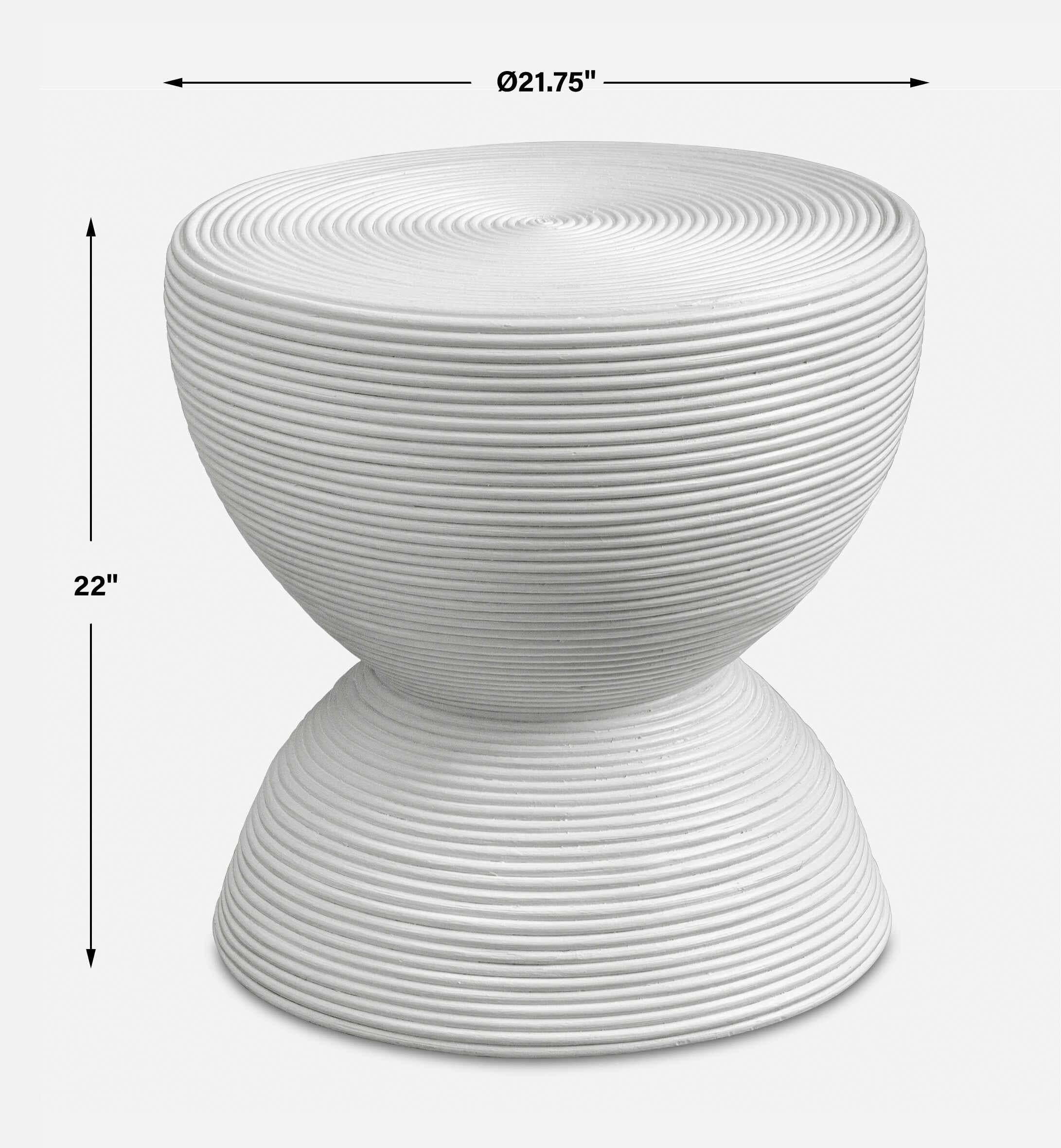 Bongo White Rattan Side Table