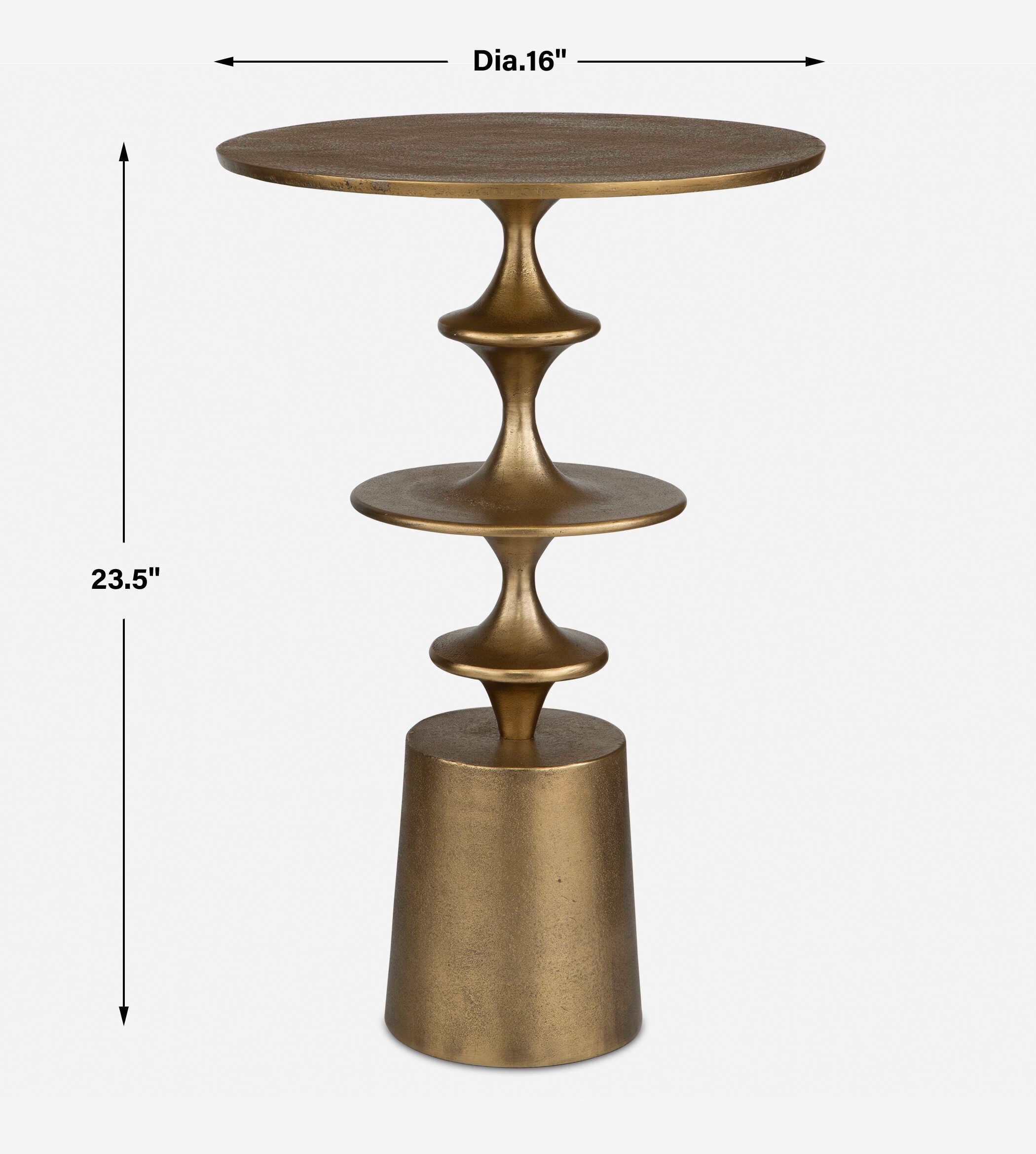Flight Brass Accent Table