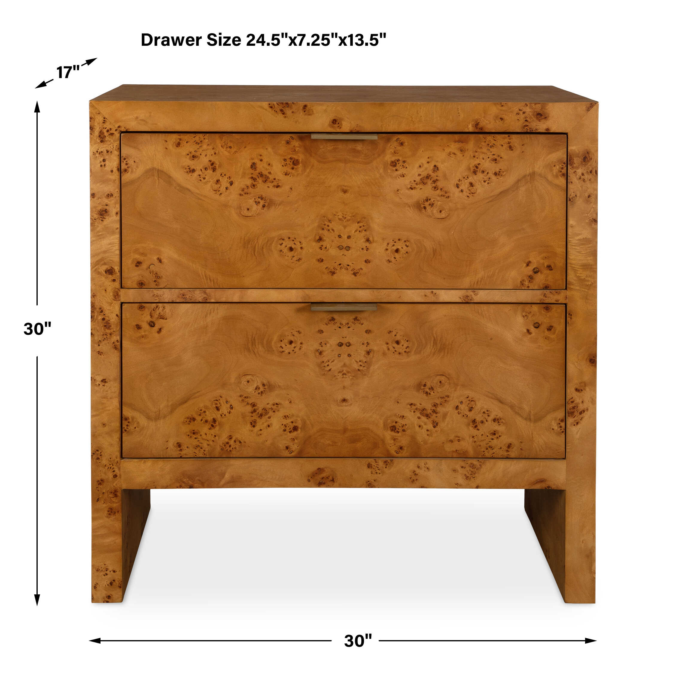 Indus 2 Drawer Burl Chest