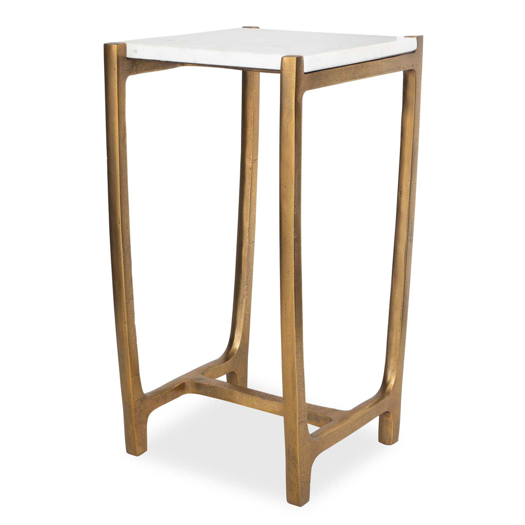Affinity White Marble Accent Table