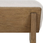 Wedged Ivory Fabric Bench