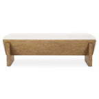 Wedged Ivory Fabric Bench