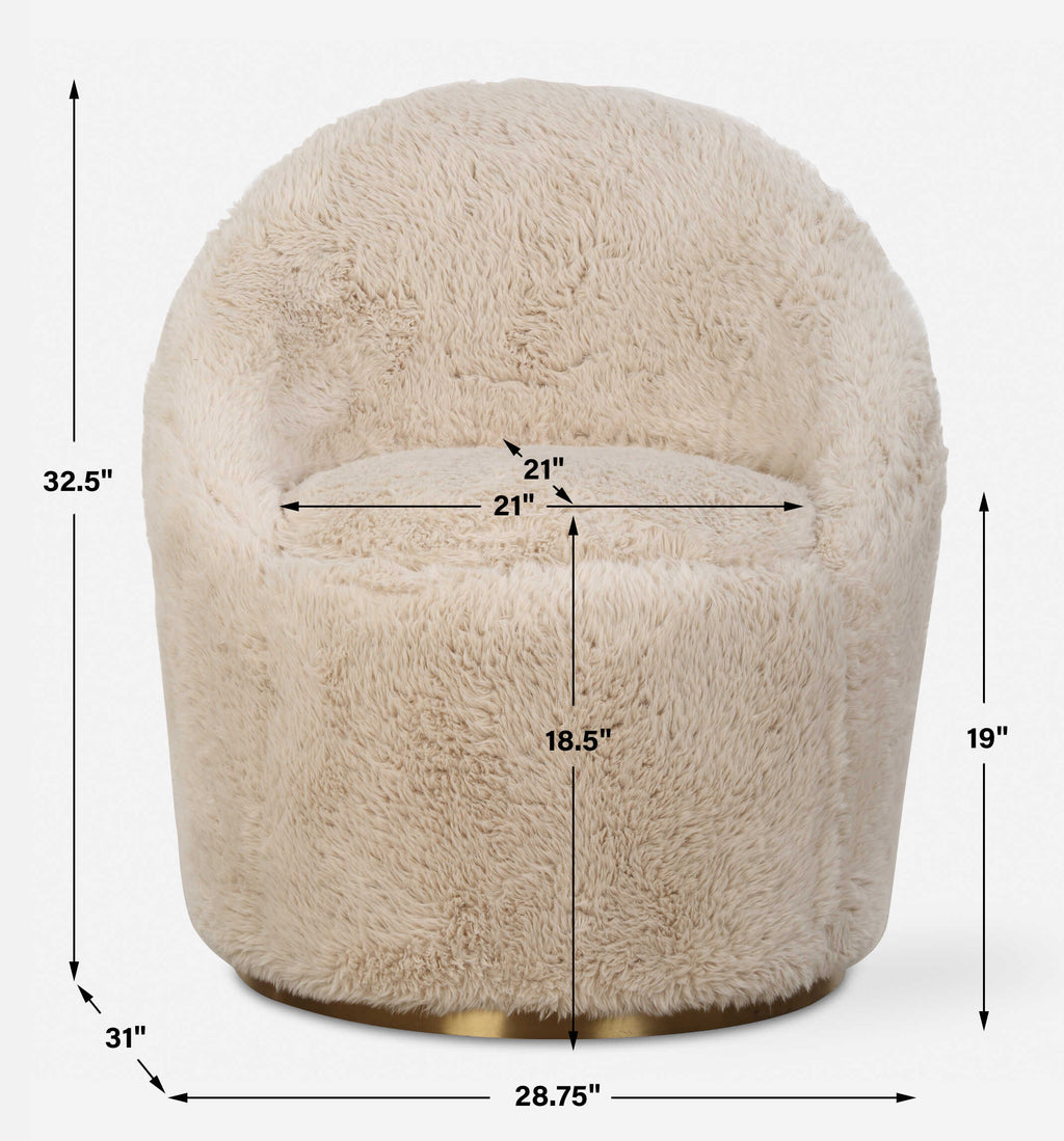 Crue Sheepskin Swivel Chair