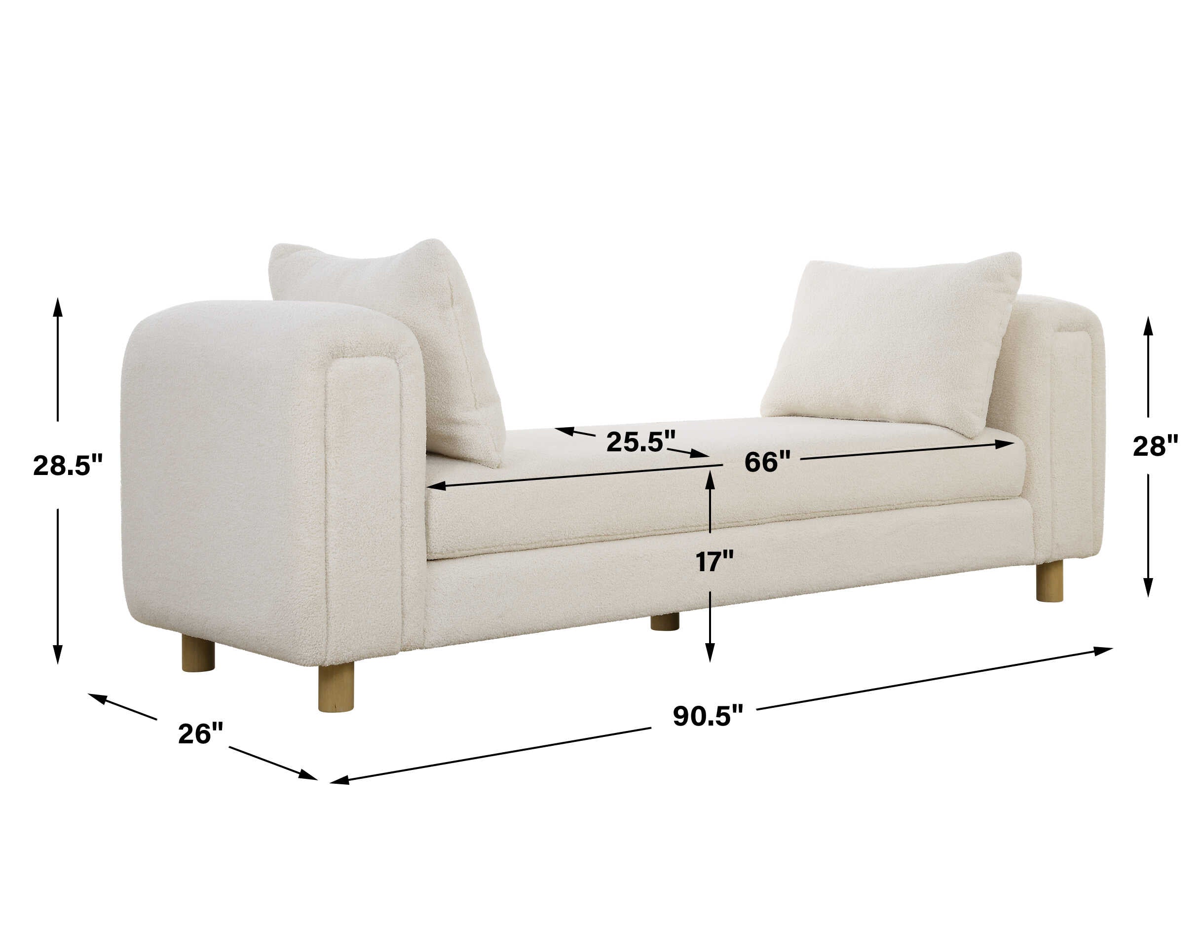 Repose Oversized Ivory Bench