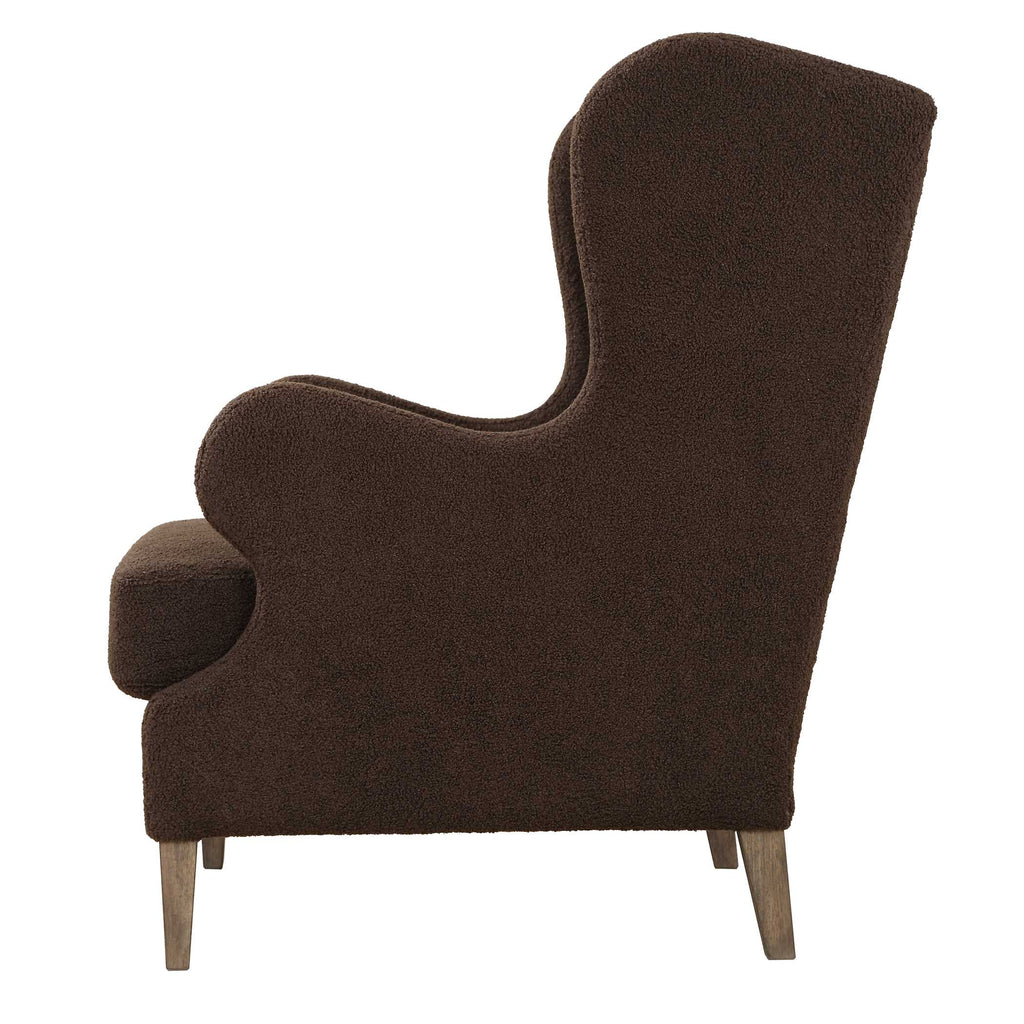 Serpentine Brown Fabric Accent Chair