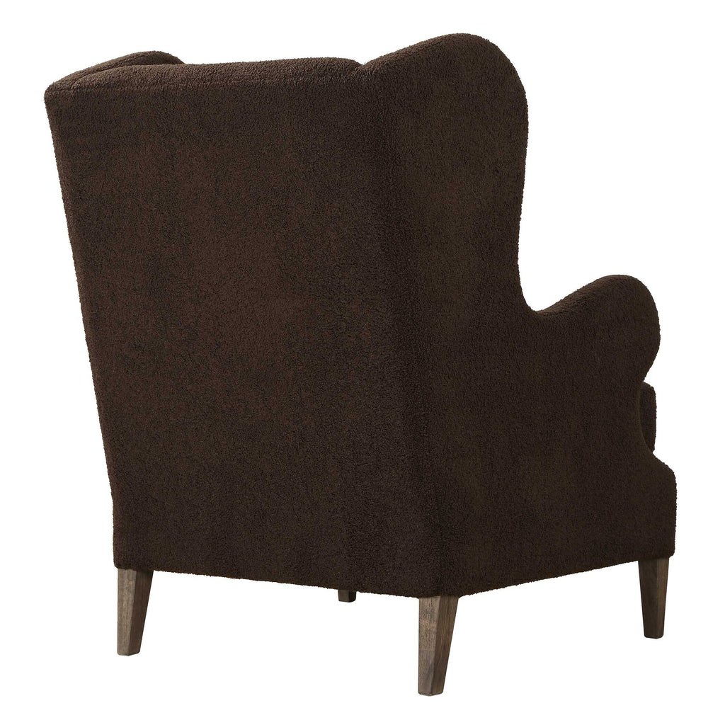 Serpentine Brown Fabric Accent Chair